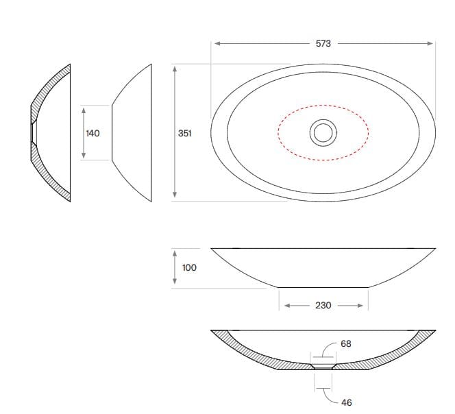 Овальная столешница из твердой поверхности COCOON Maison ARCH-00075804 - Вид №6