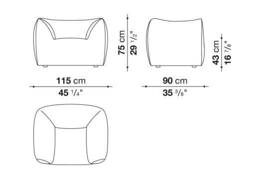 Тканевое мягкое садовое кресло B&B Italia Outdoor LA BAMBOLA ARCH-00019423 - Вид №8