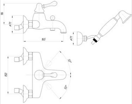 Смеситель MIGLIORE Maya ML.MAY-8902.СR для ванны/душа - хром ML.MAY-8902.CR - Вид №3