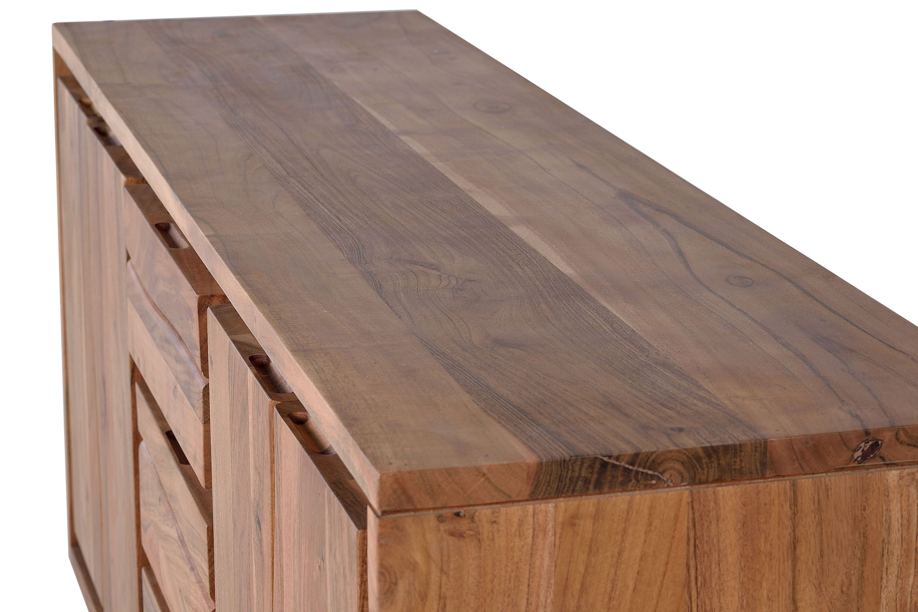 Шкаф из акации с распашными дверцами и ящиками Giner y Colomer Contemporary ARCH-00079550 - Вид №7