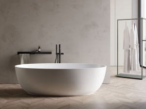 Овальная ванна в центре комнаты в Cristalplant®