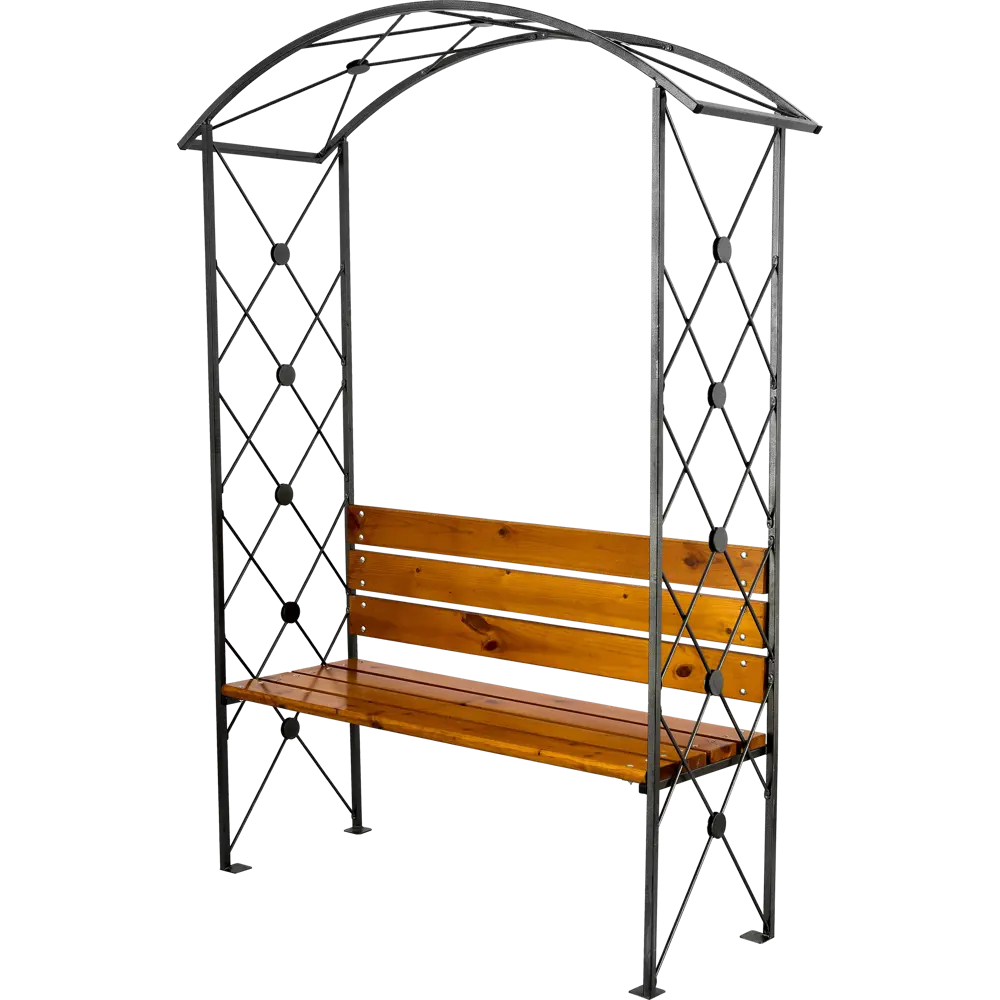 Скамья садовая Эльма с аркой сталь/дерево коричневый Santreyd STLM-2130079