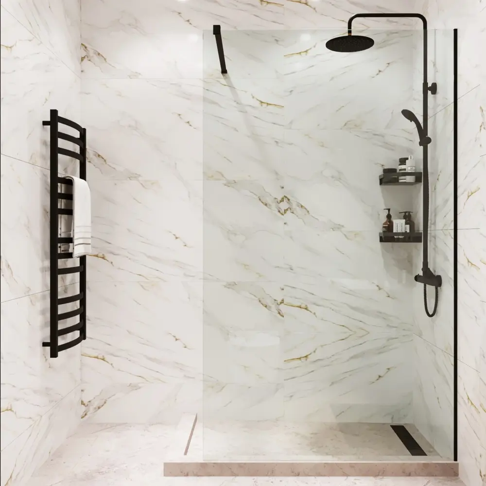 Душевая перегородка Mebelvann 120×200 см с черным анодированным профилем и прозрачным стеклом 89372143 STLM-1461646 - Вид №4