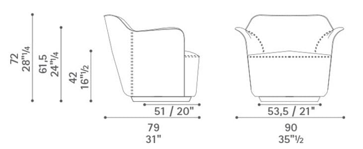 Кожаное кресло с подлокотниками Poltrona Frau коллекция - диваны и кресла ARCH-00050101 - Вид №2