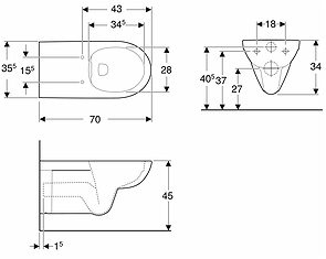 607502509 Подвесной унитаз настенный Белый IFO  Швеция  - Вид №1