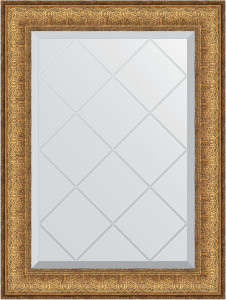 BY 4008 Зеркало с гравировкой в багетной раме - медный эльдорадо 73 mm EVOFORM Exclusive-G