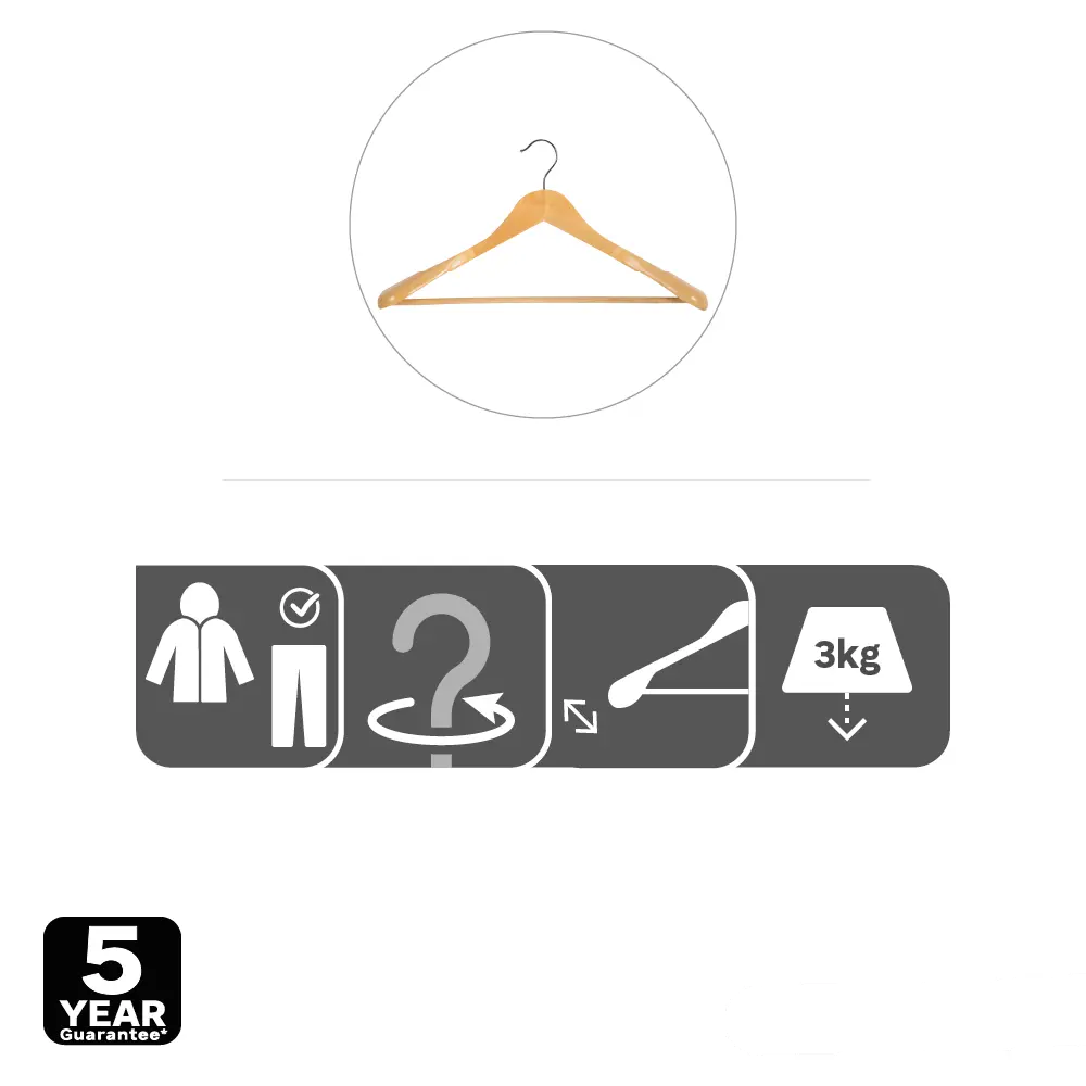 Плечики для одежды KONSENSA 45 см дерево цвет коричневый Плечики деревянные STLM-2147048 - Вид №1