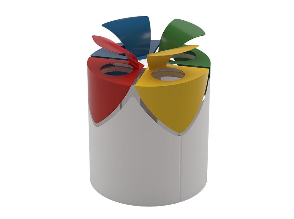 Корзина для мусора из листового металла с крышкой DIMCAR KURT FOUR ARCH-00019120 - Вид №1