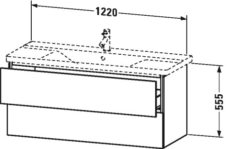 LC625307979 Тумбочка подвесная L-Cube #LC6253 1220 x 481 мм Орех натуральный, декор Duravit - Вид №2
