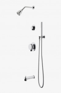 DBSP13 Душевая кабина с балансировкой давления в децибелах с головкой 2 3/4 дюйма, ручным душем, изливом ванны и ручкой-переключателем Waterworks