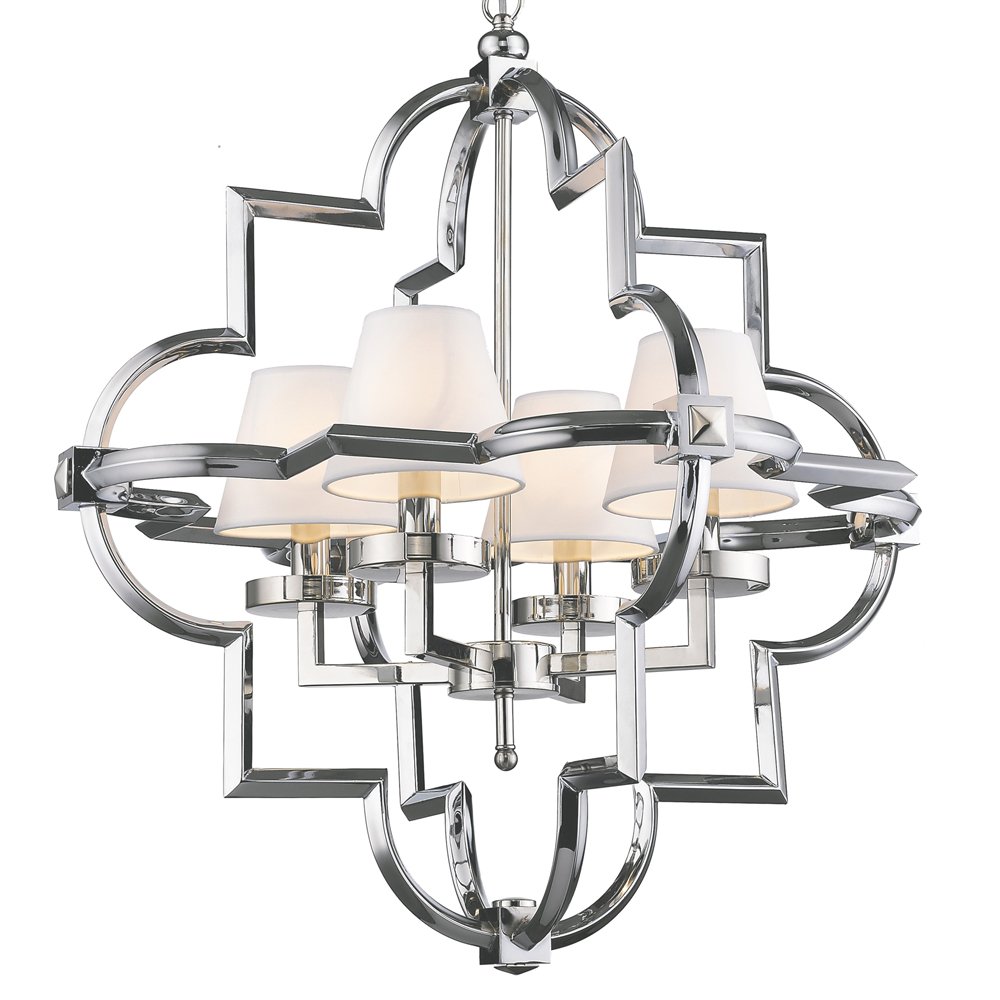 Светильник подвесной 77х70 см никель Mandeville KM0728P-4M nickel DELIGHT COLLECTION ДИЗАЙНЕРСКИЕ 00-3883064 Прозрачный;серебро  - Вид №1
