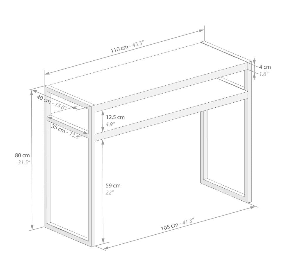 Прямоугольная консоль из меламинированного железа с полкой Mobili Fiver Luxury ARCH-00033689 - Вид №7