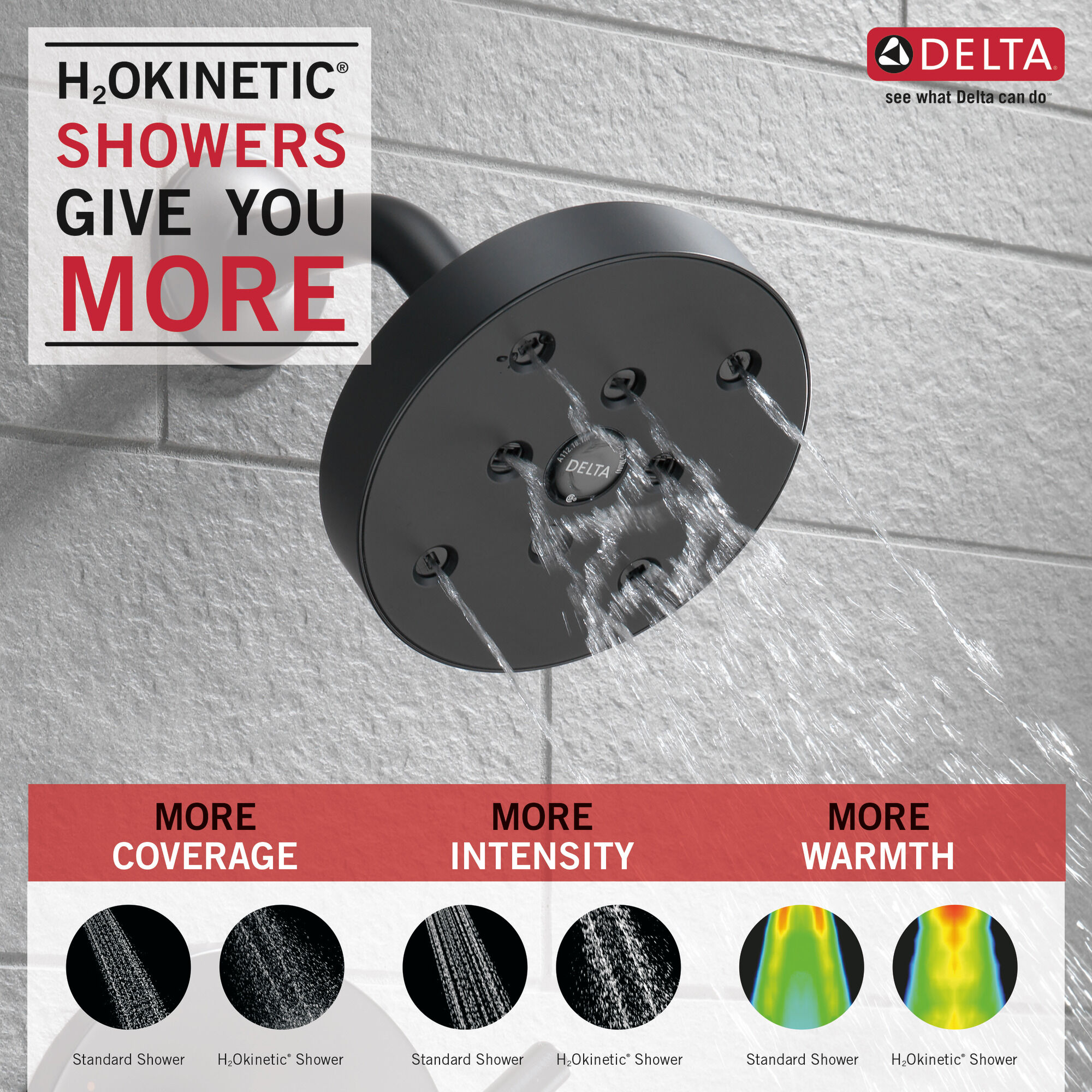 T14459-BL Monitor® 14 Series H2Okinetic® для ванны и душа Delta Faucet Trinsic Матовый черный  - Вид №2