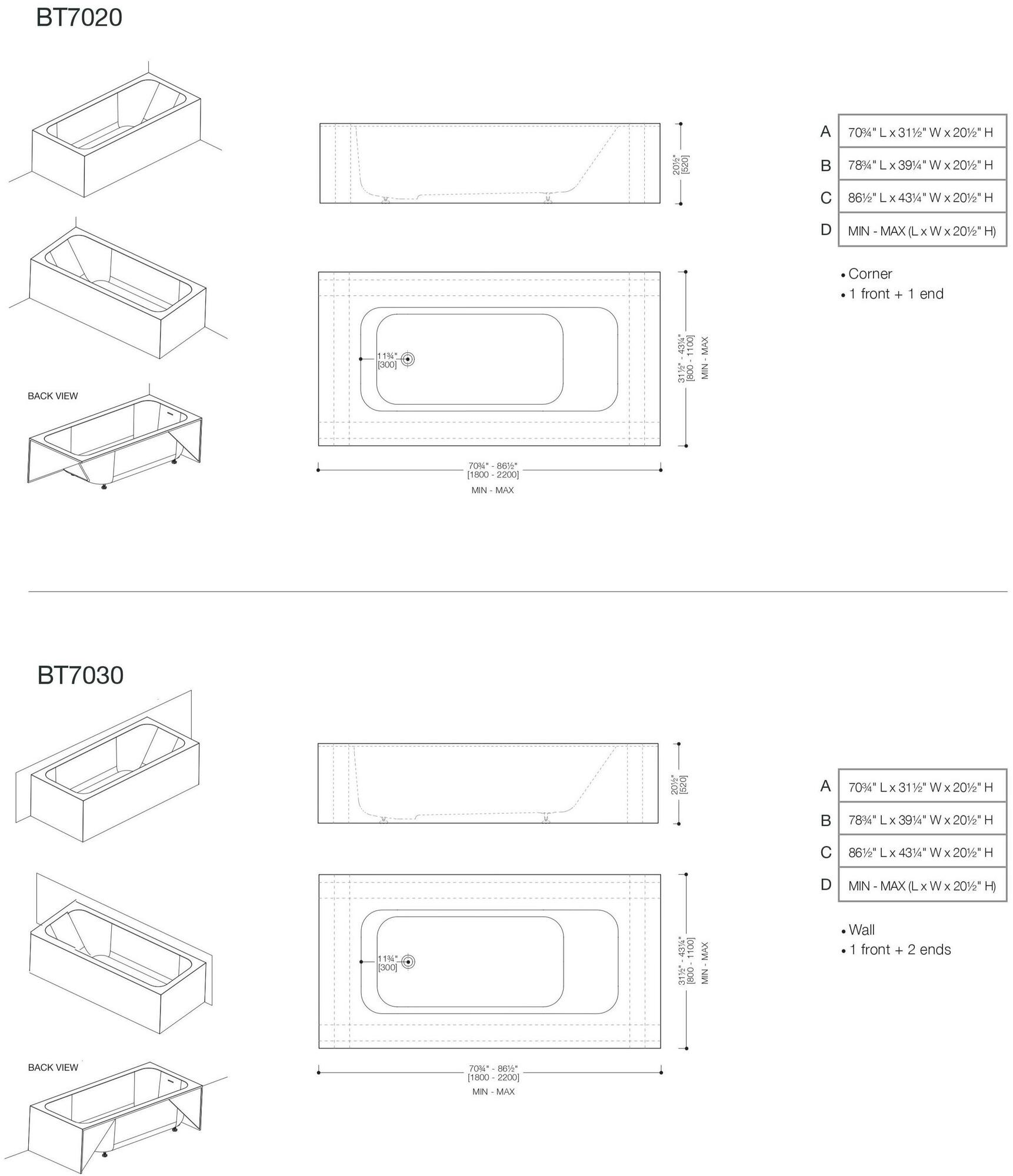 Blu Bathworks® Прямоугольная ванна синего цвета ∙ stone ™ Designer bathtub series Bt7000 - Вид №2