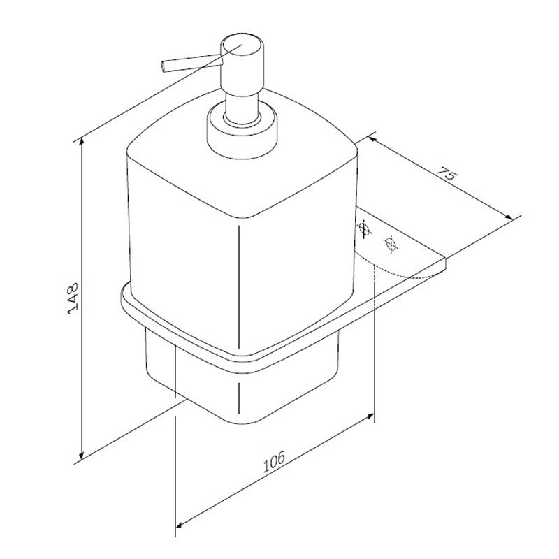 A50A36900 Стеклянный диспенсер для жидкого мыла с настенным держателем хром шт AM.PM Inspire 2.0  - Вид №6