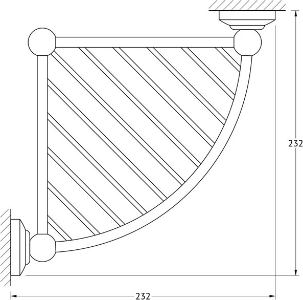 STI 208 Полочка-решетка угловая 23 cm 3SC STILMAR GOLD Treesseci 3SC - Вид №1