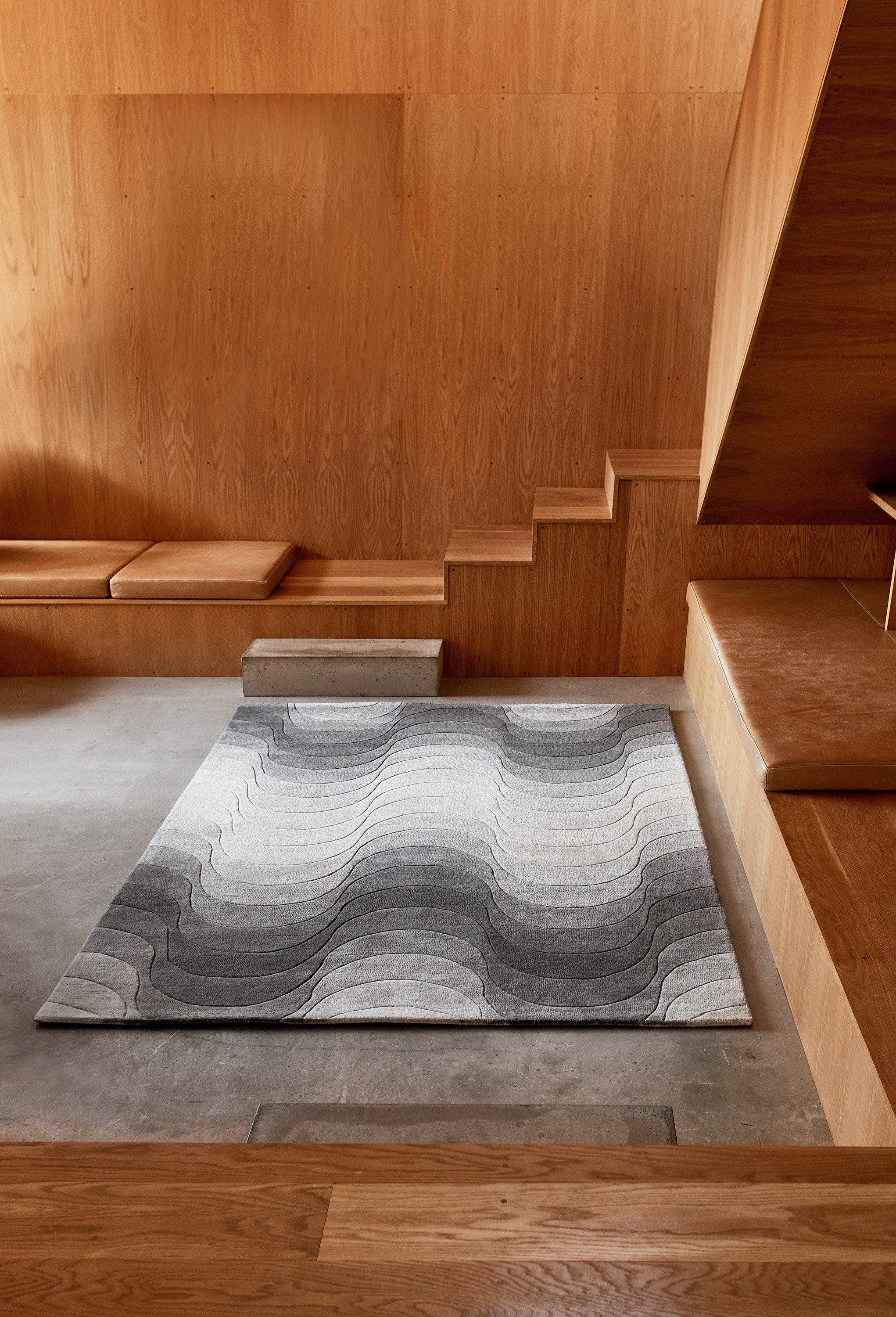 Прямоугольный шерстяной ковер с геометрическим рисунком VERPAN WAVE ARCH-00078577 - Вид №1