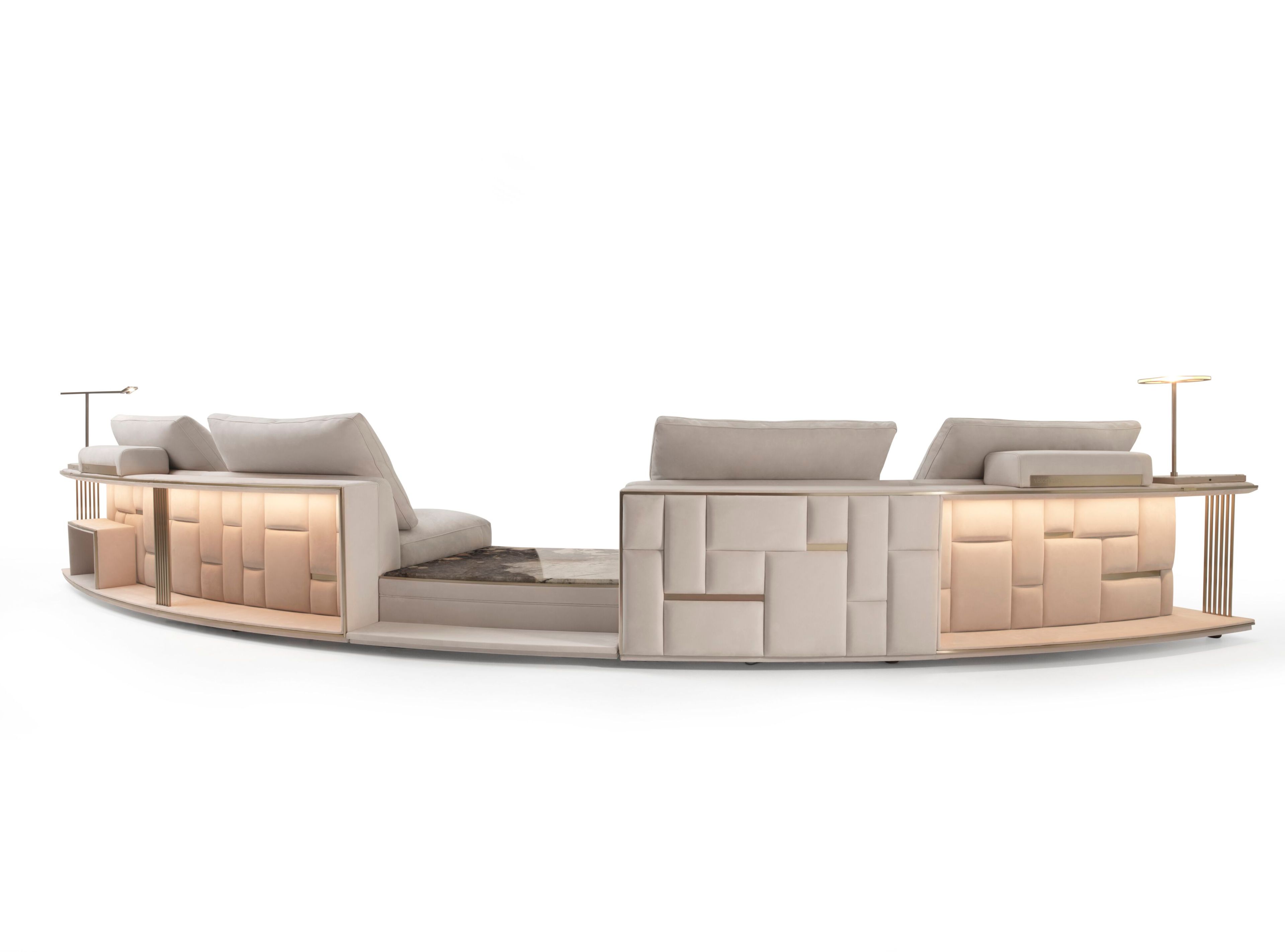 Кожаный модульный изогнутый диван Visionnaire Nomad ARCH-00108311 - Вид №2