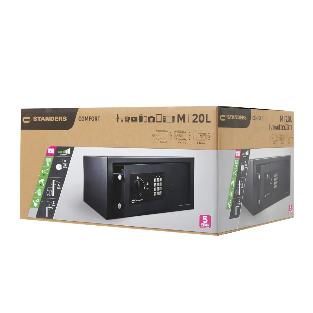 Сейф Standers 20 л электронный замок 43x20x30 см сталь STLM-2206332 - Вид №7