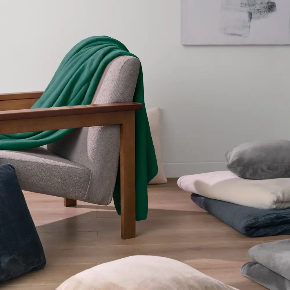 Плед KREAFORTA Flandria 200x220 см микрофибра цвет темно-зеленый STLM-2011074 - Вид №8