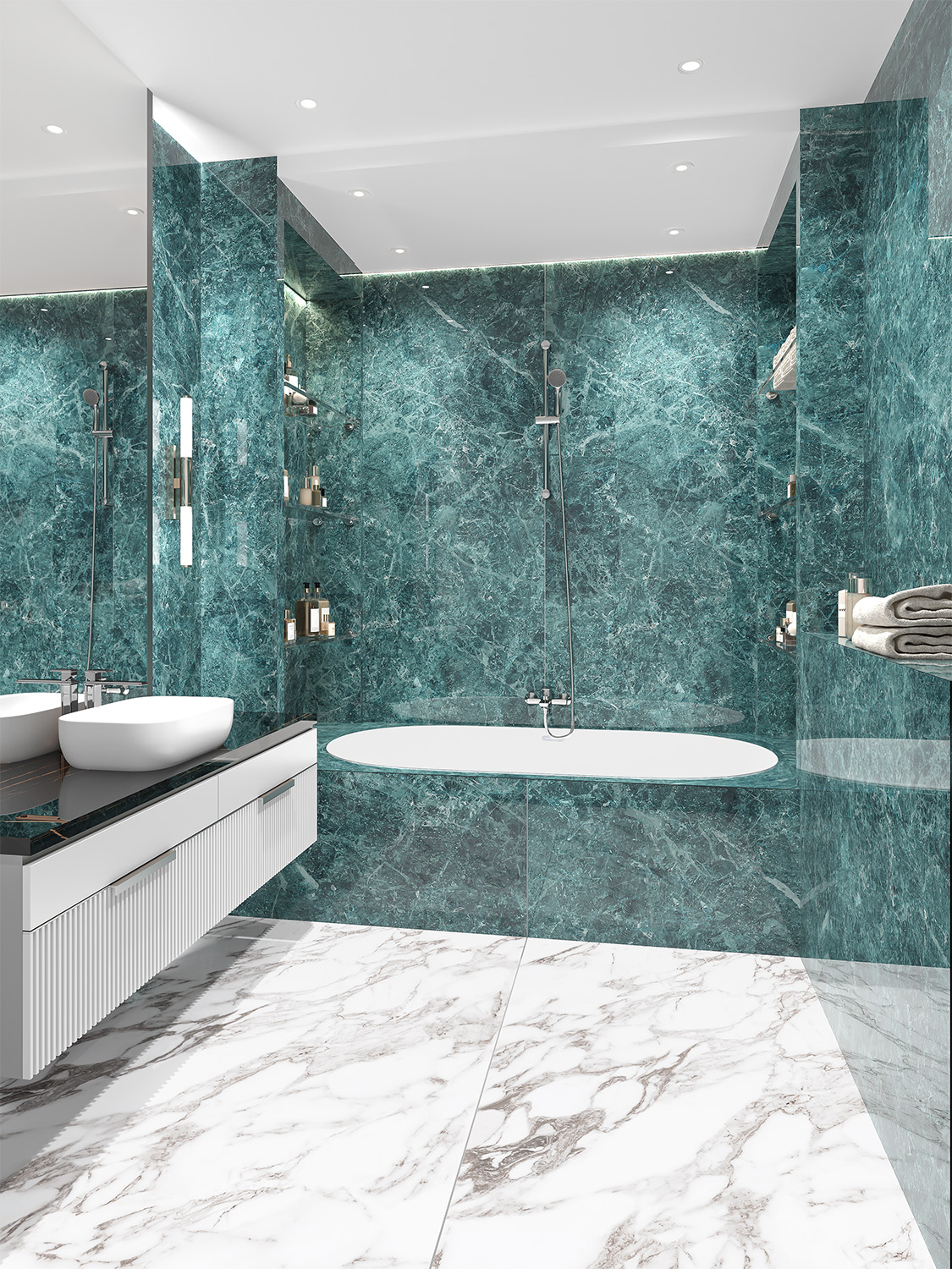 Бесконечная элегантность: керамический слэб NORD VERDE STP-ST179 INCOLOR Double Polished - Вид №3