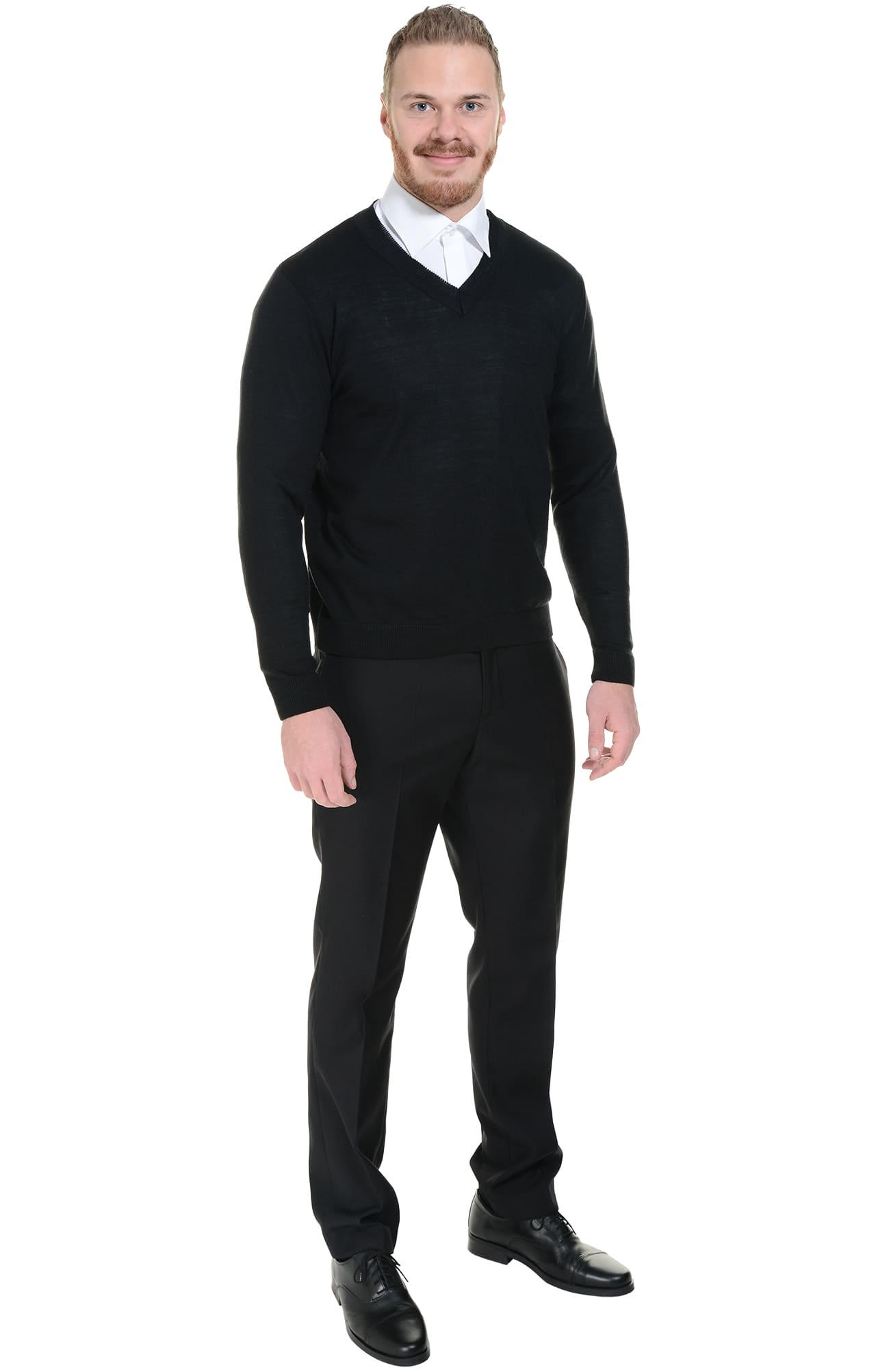 62564 Джемпер мужской черный  Одежда для охранных структур  размер 48-50 Спецодежда  - Вид №4