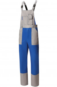 61492 Полукомбинезон "Мастер" василек-светло-серый  Летняя спецодежда  размер 52-54/182-188