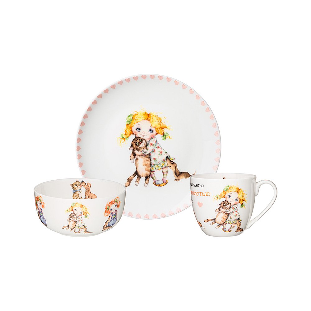 415-2183 Посуда фарфоровая Набор обеденной посуды "ЛУЧШИЕ ДРУЗЬЯ" 3 ПР Lefard 