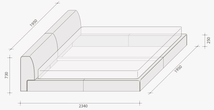 Lema Двуспальная кровать с обивкой из ткани sun-id-1504432 - Вид №6