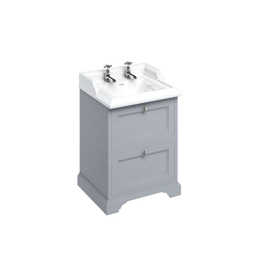 Burlington Отдельностоящий блок 65 с 2 ящиками и классической раковиной Classic Grey с 3-мя отверстиями под смеситель Раковина FF9G_B15 3TH  - Вид №11