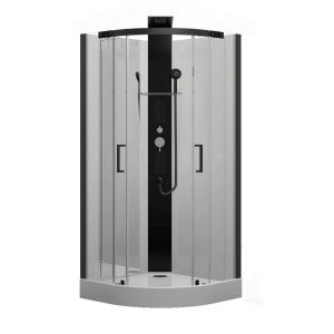 90622671 Душевая кабина 8701900 низкий поддон 90х90см Galaxy STLM-0312141 BLACK & WHITE