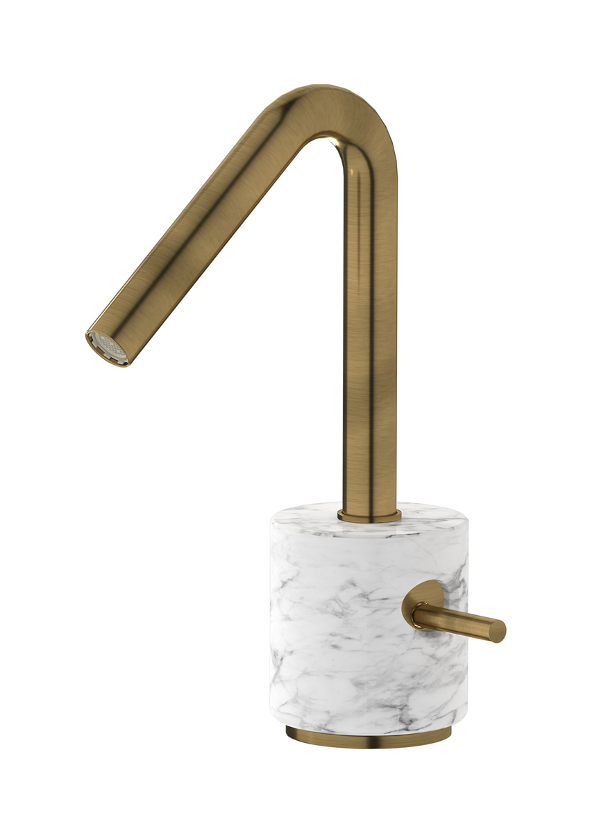 Смеситель для раковины на 1 отверстие в комплекте с донным клапаном WE ARE IB mr200mb_1 Modern Bronze Marmo