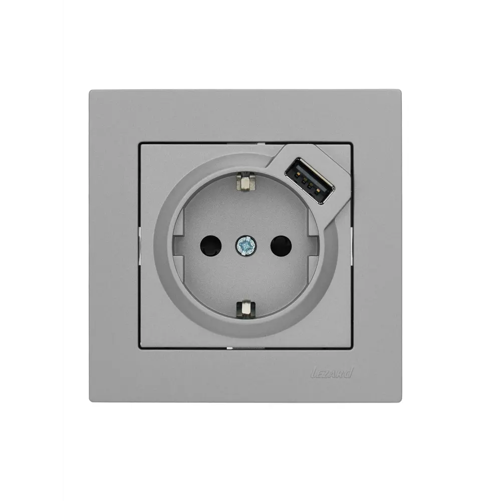 Розетка Lezard Vesna с заземлением, платиновый оттенок 87103781 STLM-1583284 - Вид №3