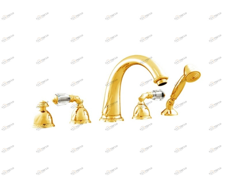 051616.A00.50 Набор для ванны с пятью отверстиями и кристаллами сваровски Яркий хром Mestre Oman