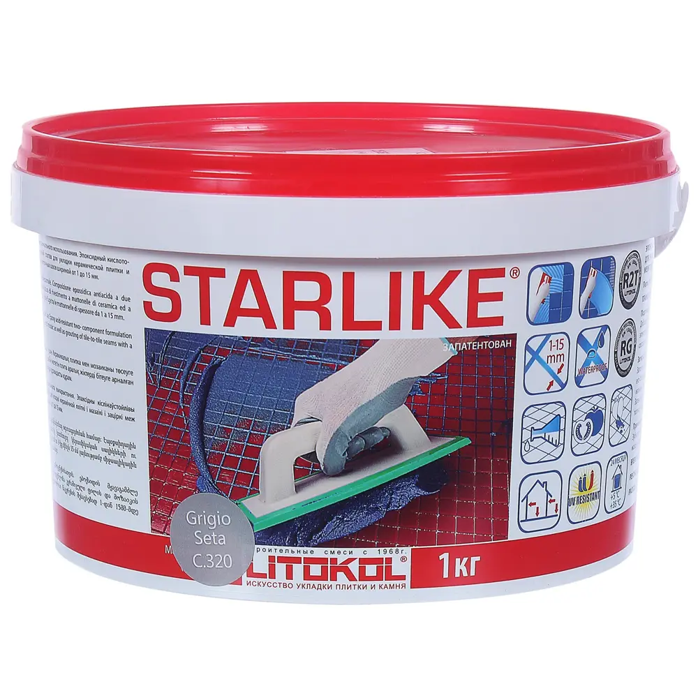 Затирка эпоксидная Starlike C.320, 1 кг, цвет серый шёлк Litokol Без серии STLM-2194837 - Вид №2