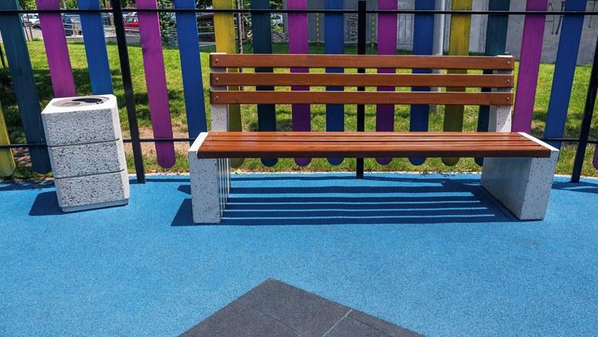 ENCHO ENCHEV - ETE Скамейка из бетона и дерева со спинкой  237  - Вид №1