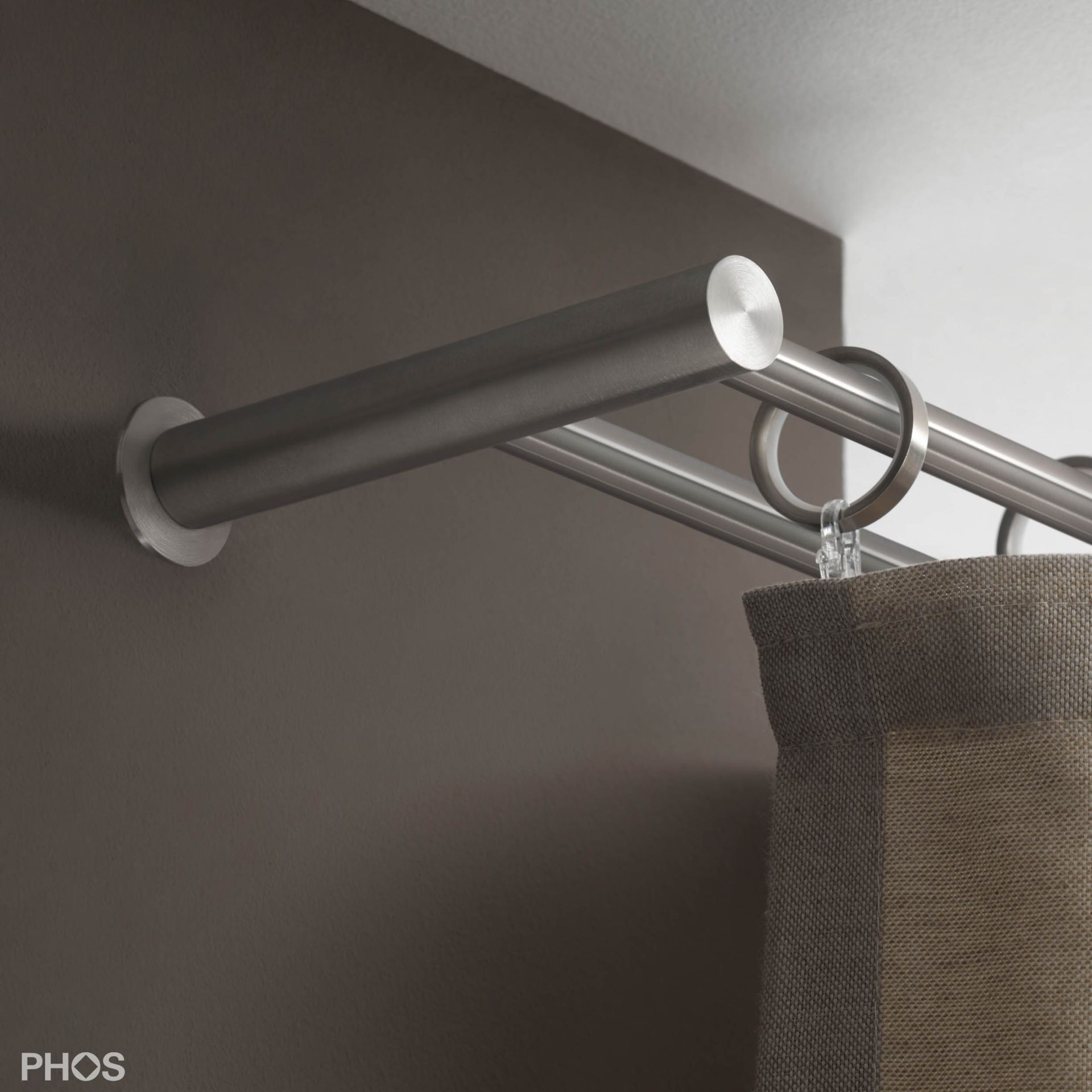 VS20-140ED1200 Комплект карнизов: двуствольный 120 см с 2 концевыми кронштейнами PHOS 