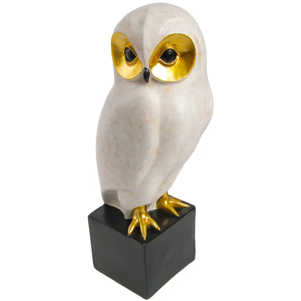 Статуэтка Сова бело-золотая пластик 27 см Santreyd STLM-2090852