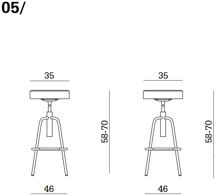 Linea Fabbrica Поворотный табурет с регулируемой высотой Duke soft sun-id-1400556 - Вид №1