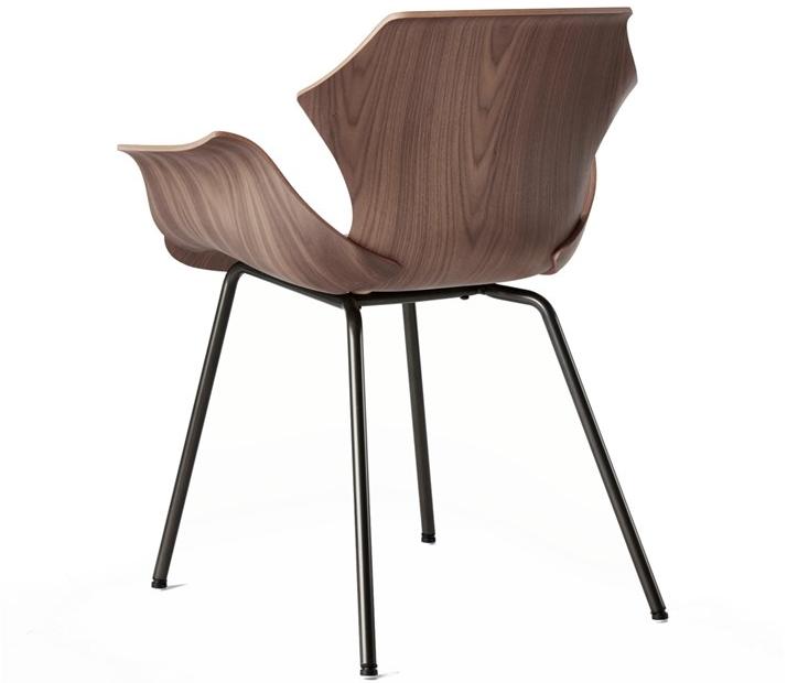 BassamFellows Стул из стали и дерева с подлокотниками Petal Cb-290m - Вид №2