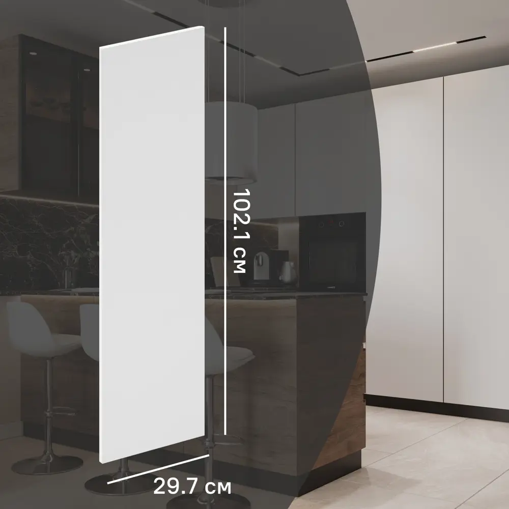 Фасад кухонного шкафа София 29.7x102.1 см KONSENSA ЛДСП цвет белый STLM-2094826