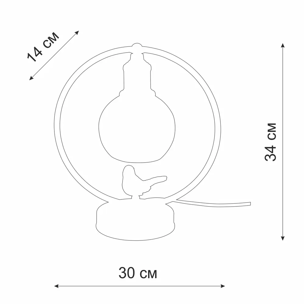 Настольная лампа Vitaluce Птички 1 лампа 2м² Е27 цвет белый матовый STLM-2036628 - Вид №13
