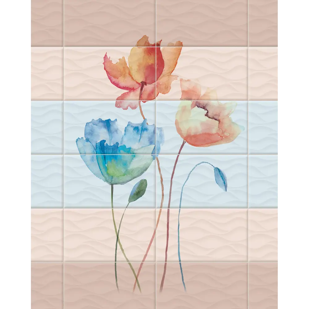 Комплект панелей ПВХ Акварель 8 мм 2700х375 мм 2.02 м² 2 шт VENTA STLM-2095109