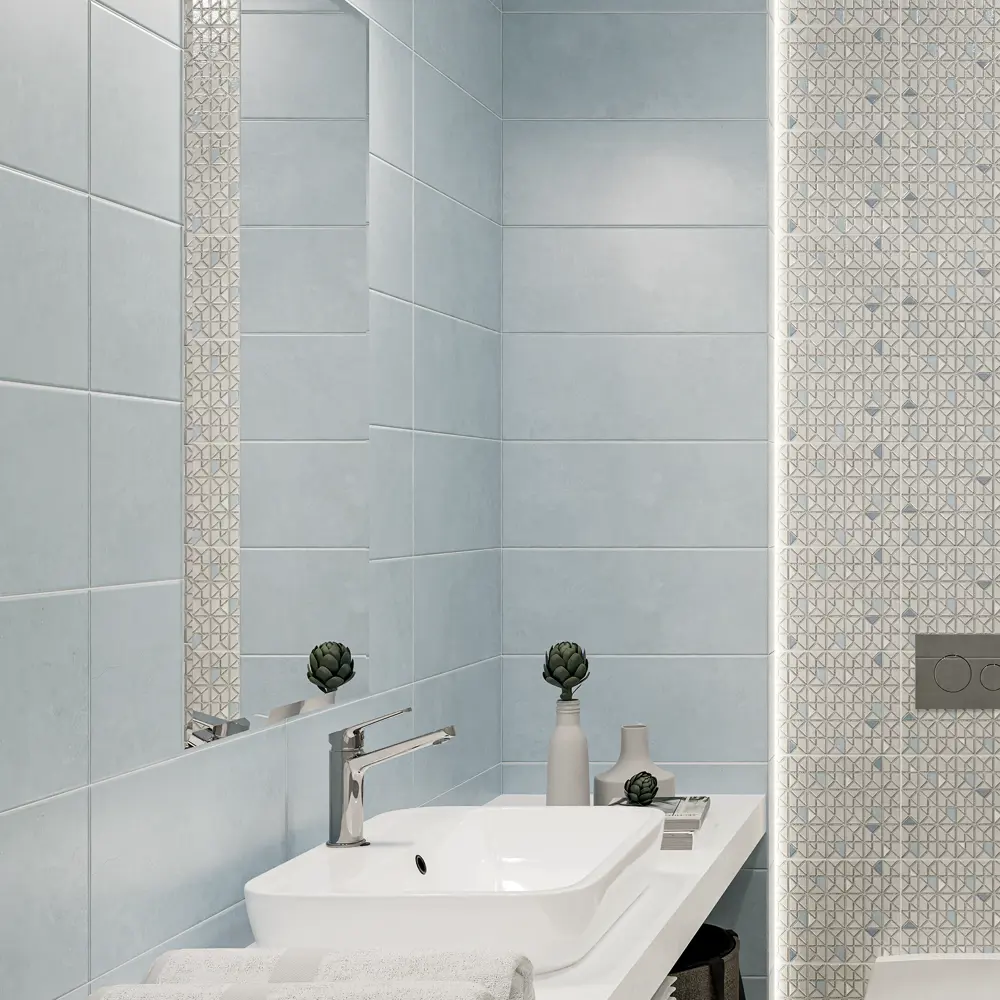 Настенная плитка Azori Trent Gris с эффектом бетона для ванной комнаты 87972507 STLM-0076498