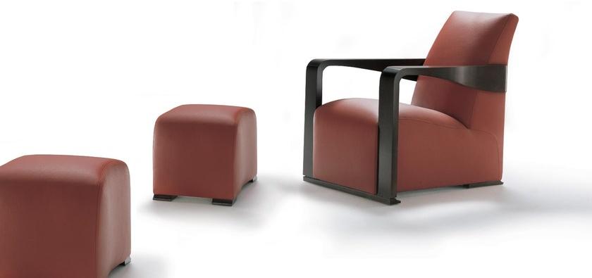 HUGUES CHEVALIER Пуф из мягкой кожи Iconic sun-id-1347146 - Вид №2