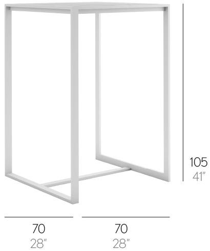 GANDIABLASCO Квадратный высокий стол из термо-лакированного алюминия Blau sun-id-1461349 - Вид №1