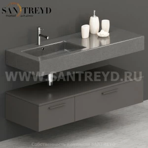 T13552AT2 Столешницы для использования в сочетании с тумбами и открытыми тумбами 135 см серая Globo ARREDO WOOD Италия