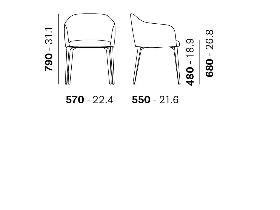 Мягкий стул с подлокотниками Pedrali Laja ARCH-00144920 - Вид №5