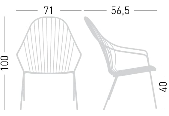 Металлический штабелируемый садовый стул с подлокотниками GABER Amitha ARCH-00027268 - Вид №9
