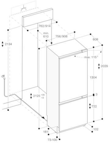 Gaggenau Комбинированный холодильник с морозильной камерой класса а ++ Serie 400 Rb492304 - Вид №4